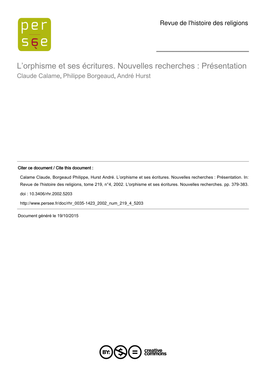 Pdf Lorphisme Et Ses écritures Nouvelles Recherches - 