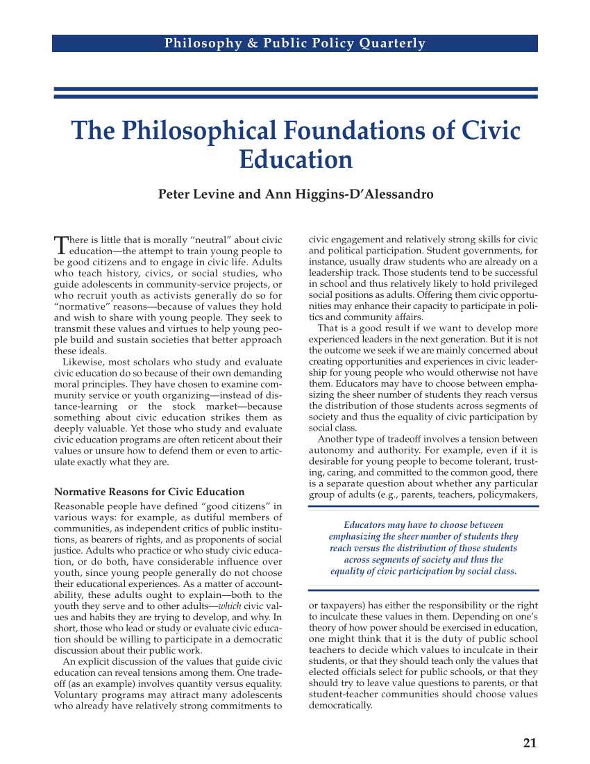 research topics on civic education