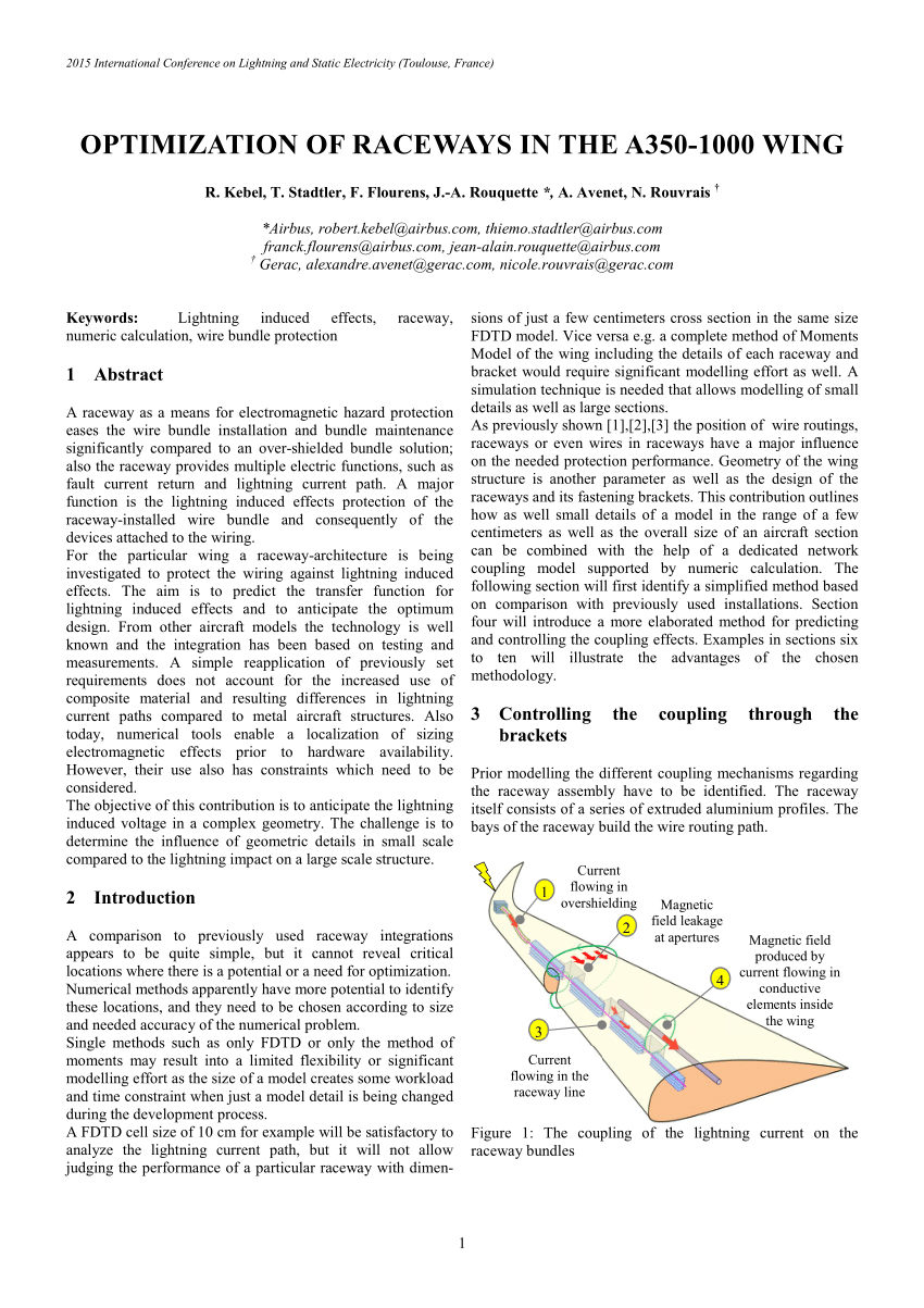 Pdf Optimization Of Raceways In The A350 1000 Wing