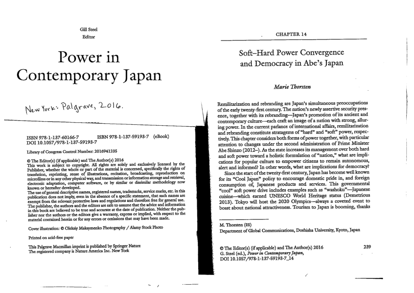 PDF) Soft–Hard Power Convergence and Democracy in Abe's Japan