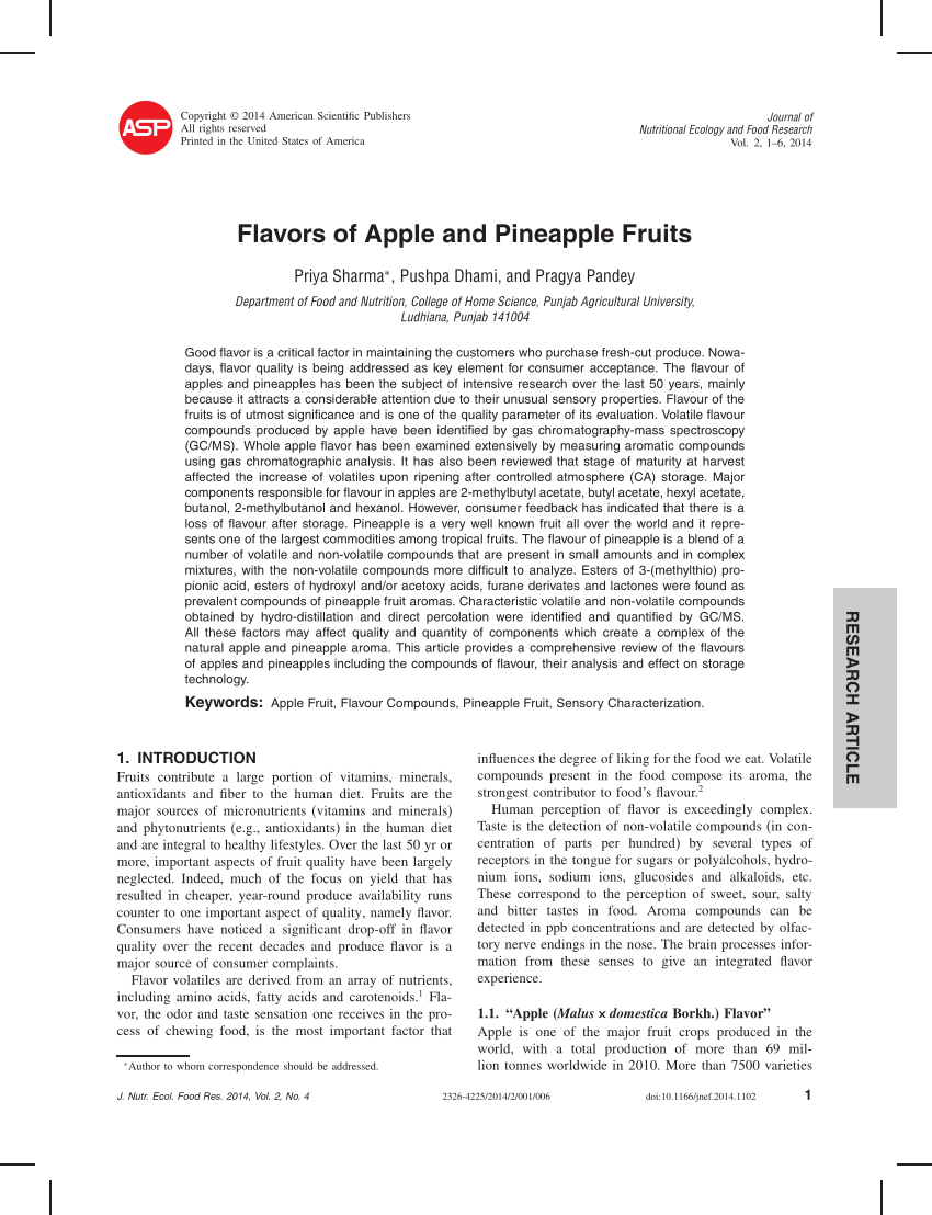 research papers on apple fruit
