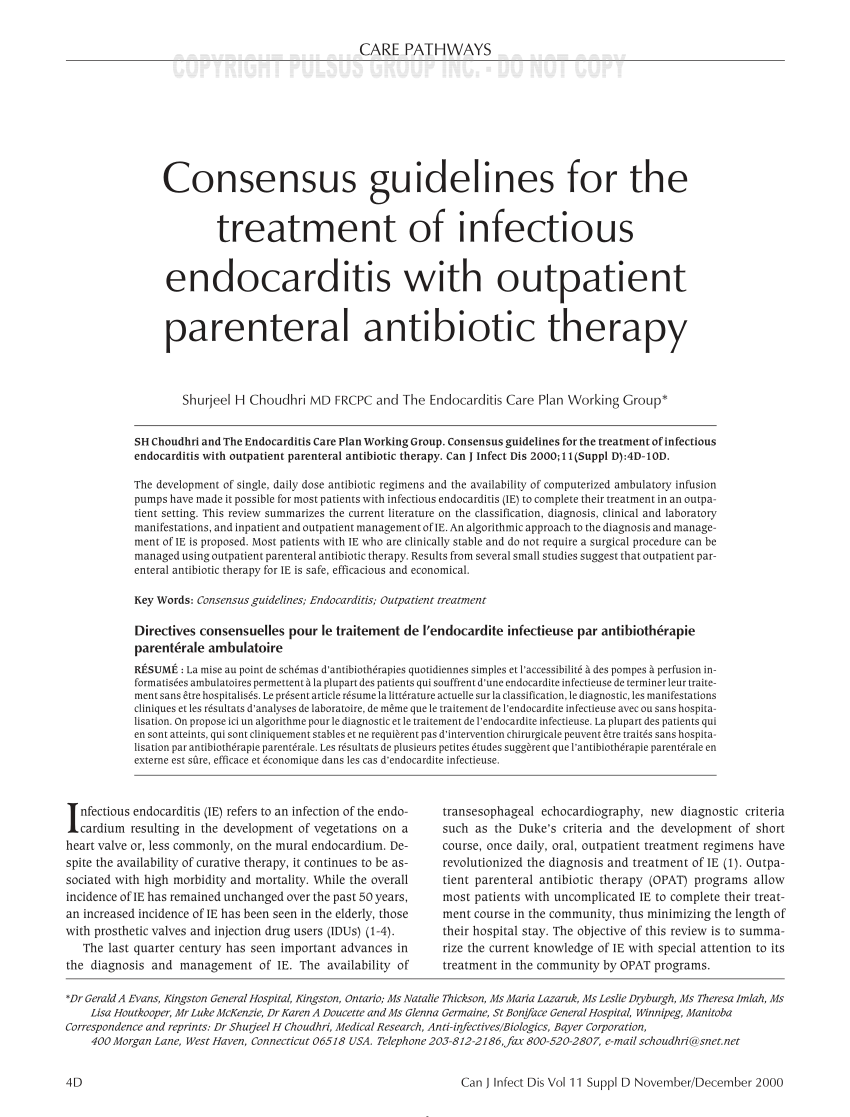 Endocarditis Antibiotic Treatment 