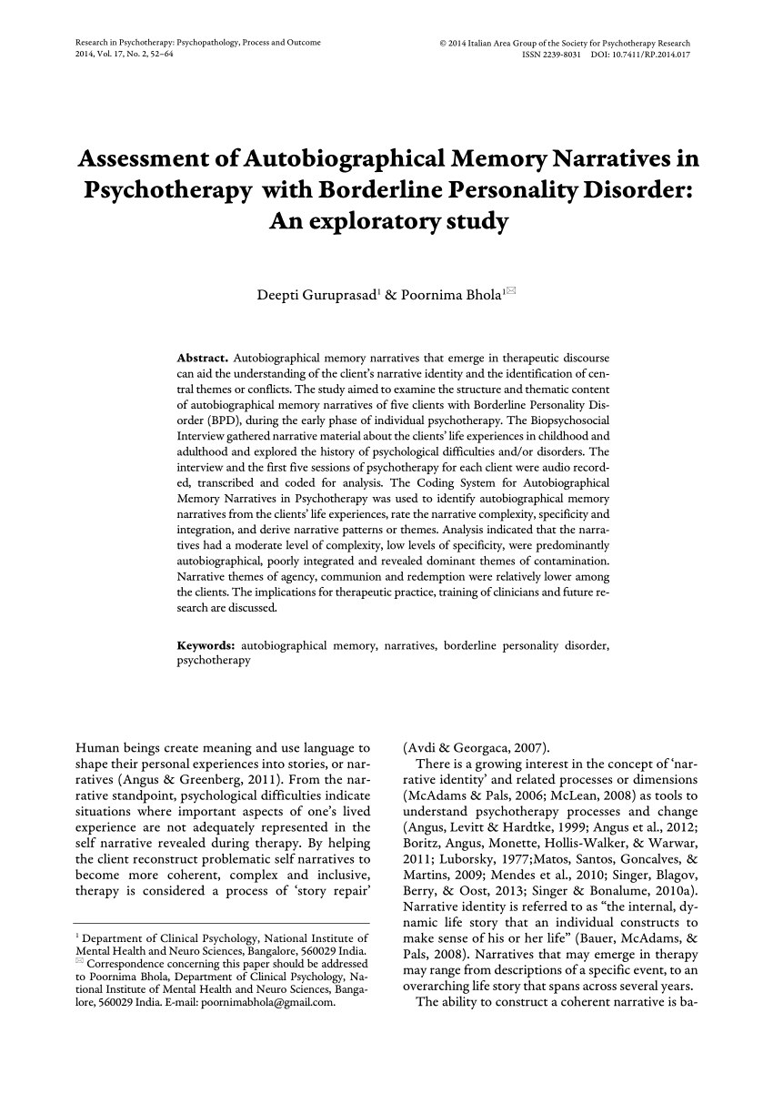 Borderline personality disorder: a personal story