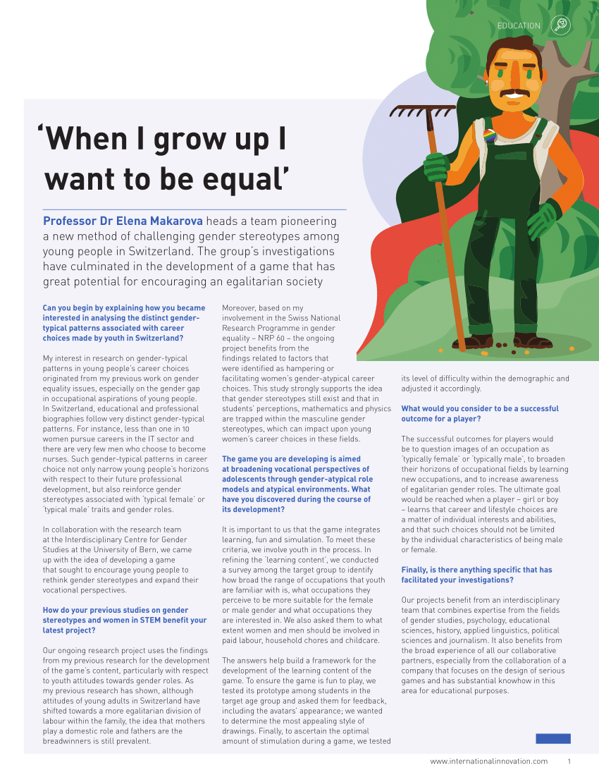 Pdf) 'When I Grow Up I Want To Be Equal'