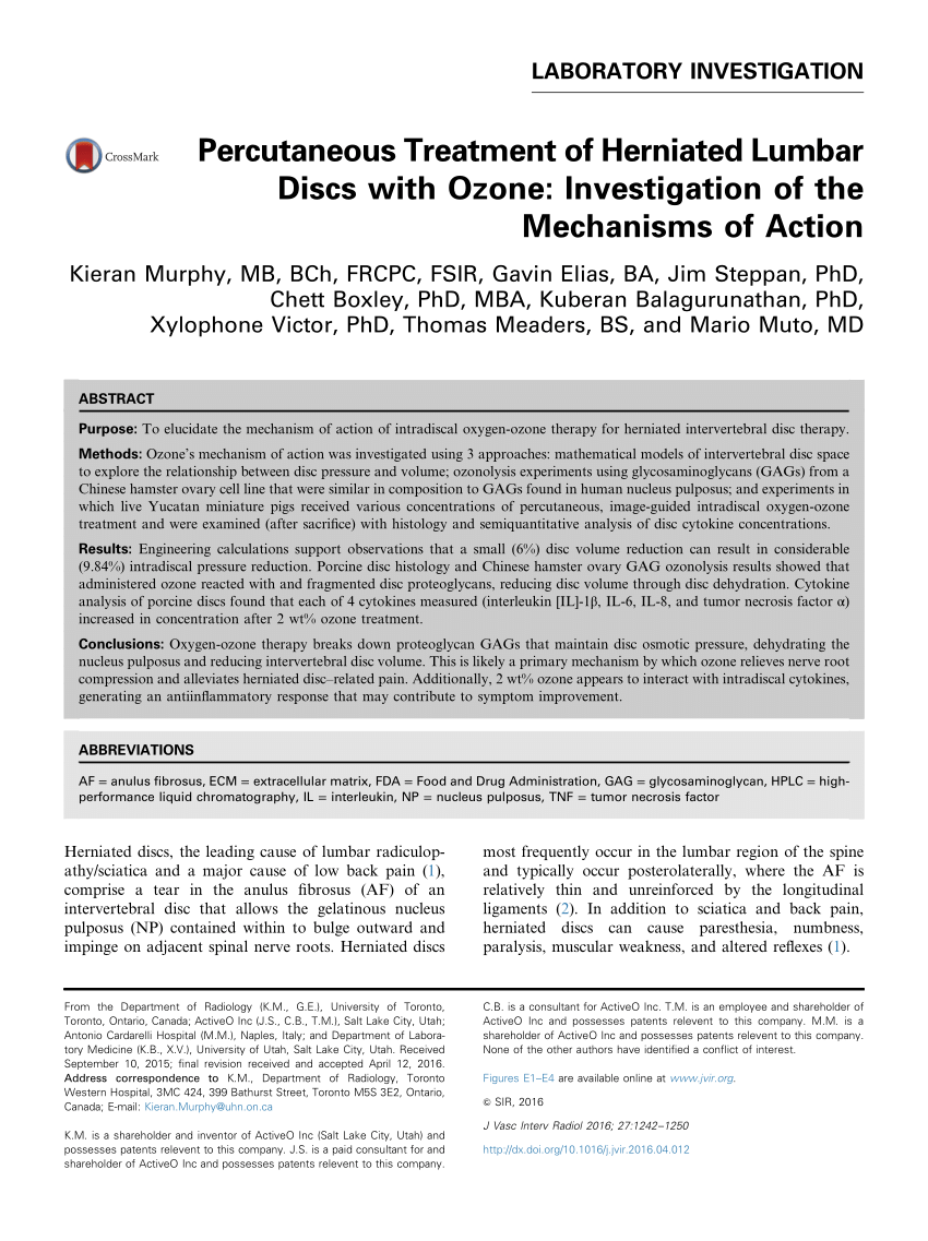 Ozone Therapy for Herniated Discs