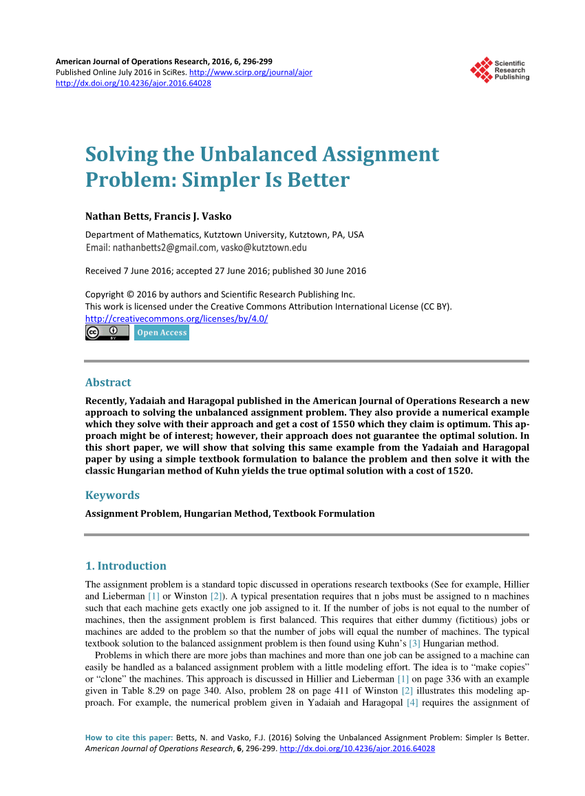 problem solving assignment pdf