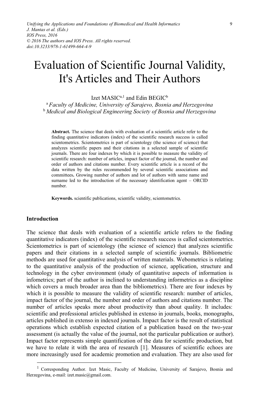grinning Fuck ignorance PDF) Evaluation of Scientific Journal Validity, It's Articles and Their  Authors