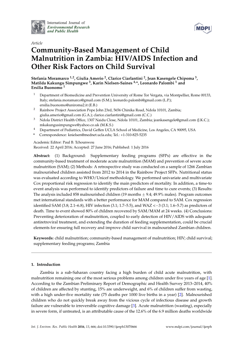 research proposal on malnutrition in zambia