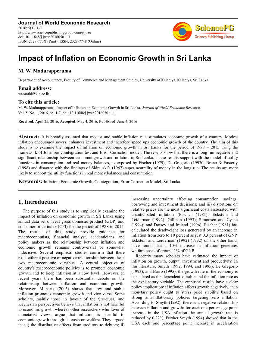 research paper on impact of inflation on economic growth