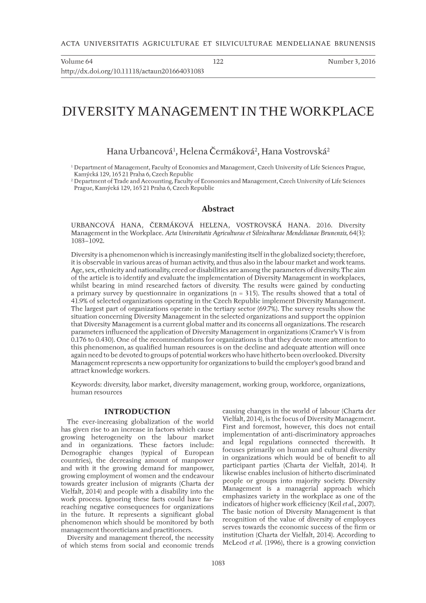 thesis about diversity management