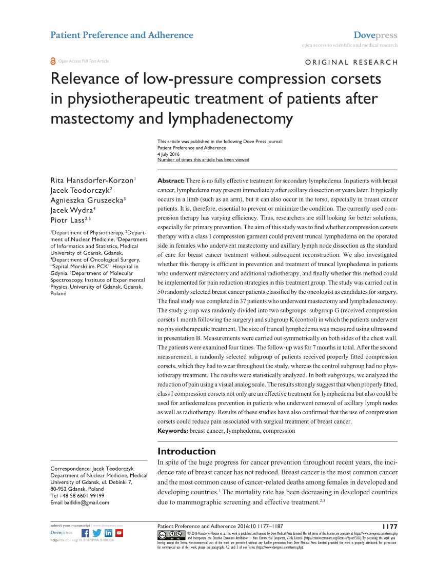 Relevance of low-pressure compression corsets in physiotherapeutic