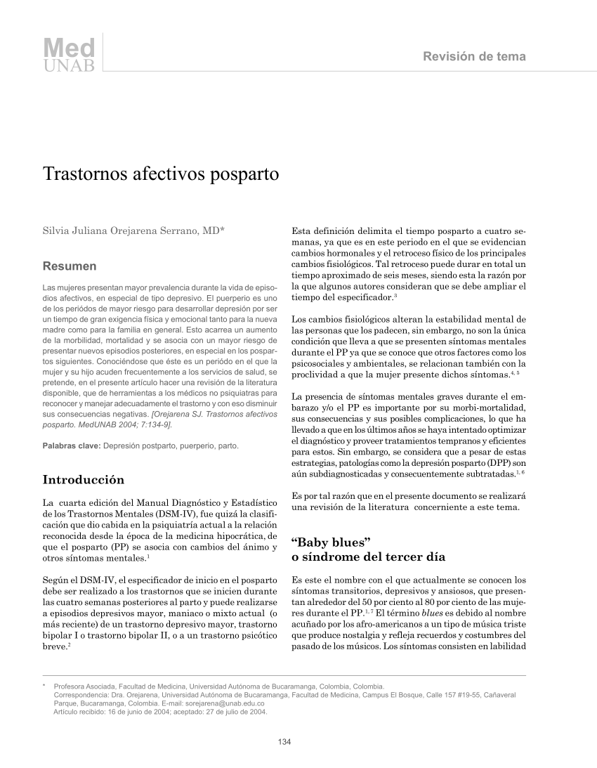 (PDF) Affective Disorders among Women during Postpartum