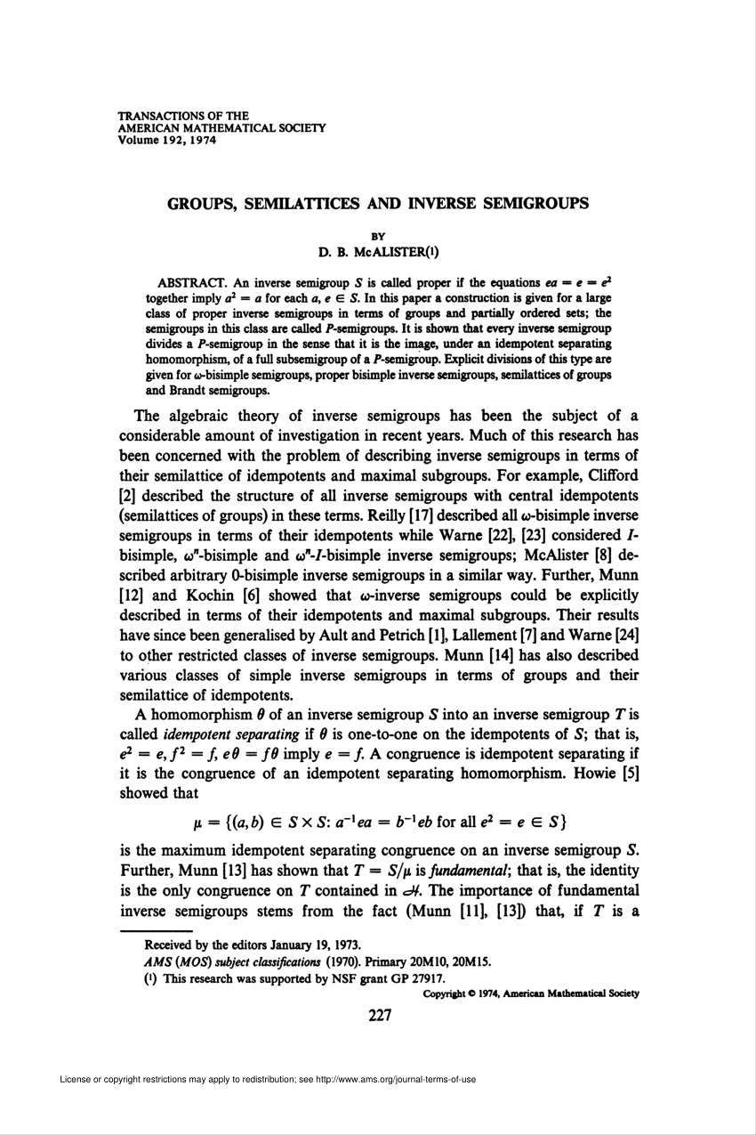 Pdf Groups Semilattices And Inverse Semigroups