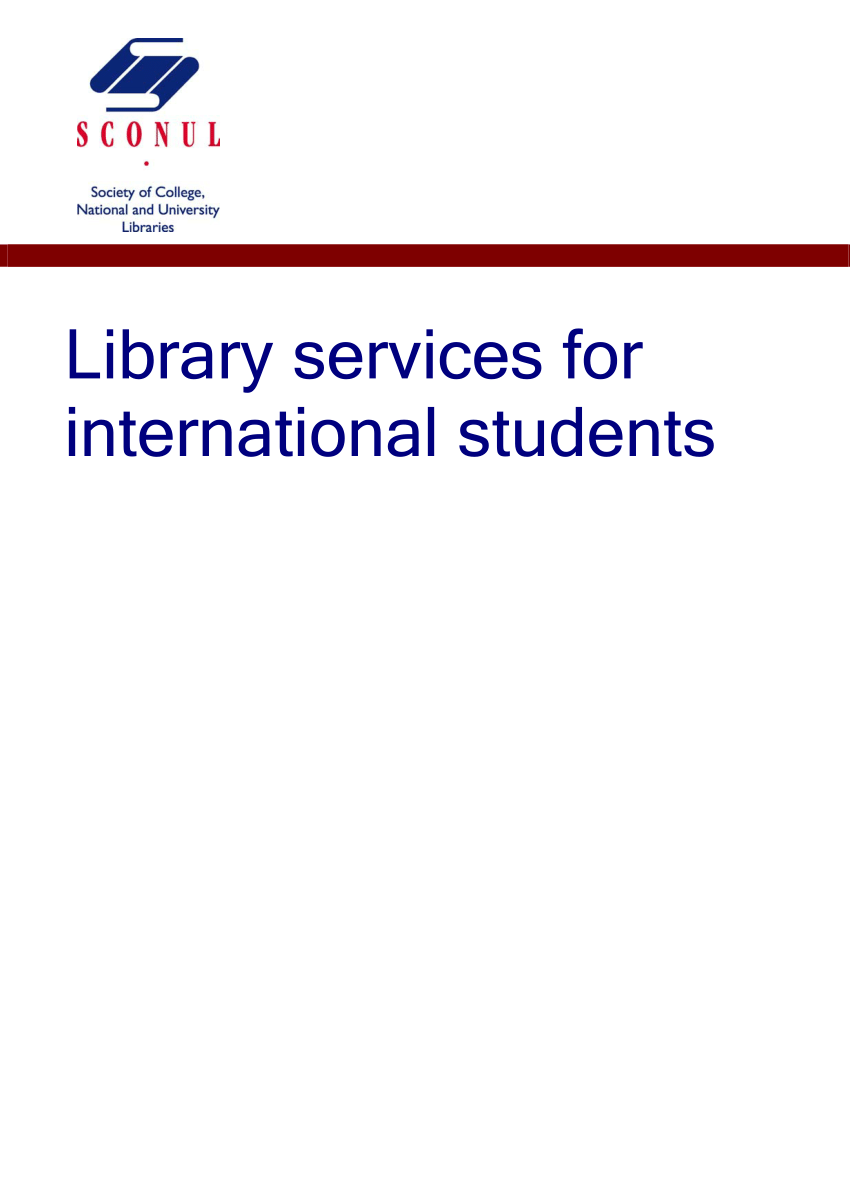 Pdf Library Services For International Students