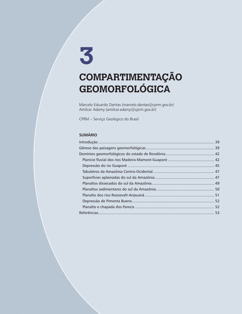 Pdf Compartimentacao Geomorfologica Do Estado De Rondonia