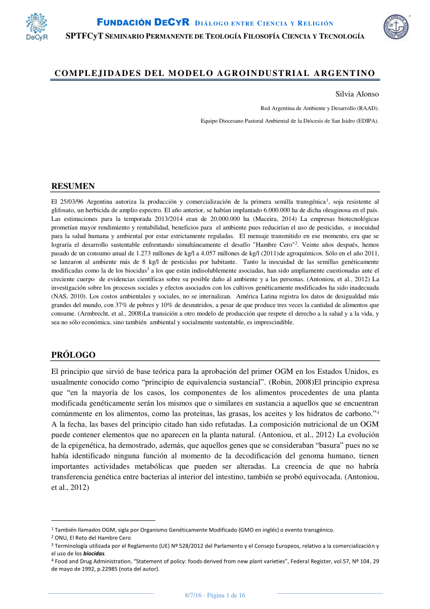 PDF) Complejidades del Modelo Agroindustrial Argentino