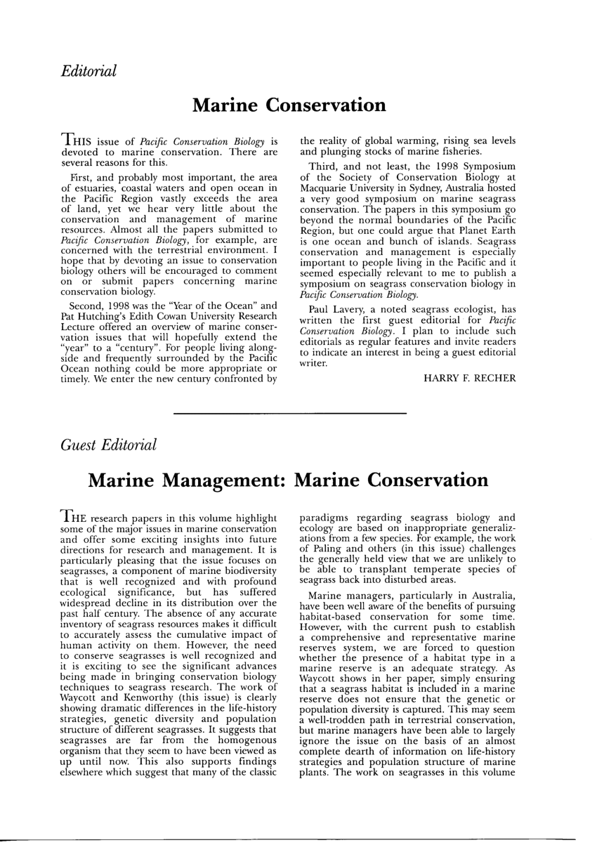 (PDF) Marine Management: Marine Conservation