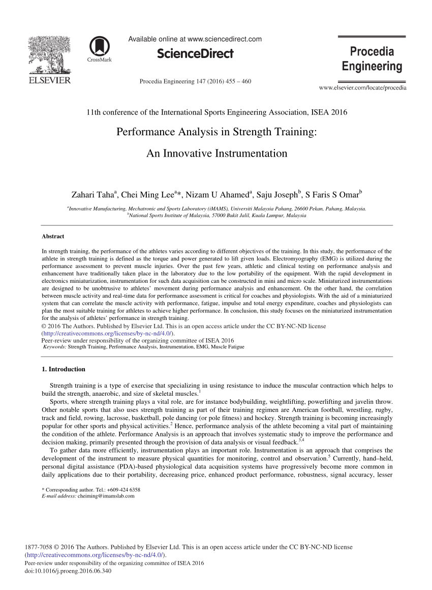 Pdf Performance Analysis In Strength Training An Innovative Instrumentation