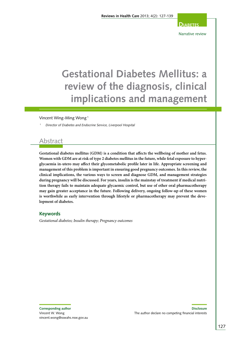 case study of diabetes mellitus in pregnancy