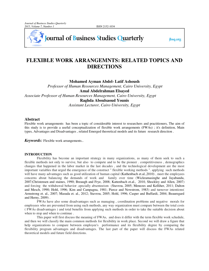 flexible work arrangements thesis