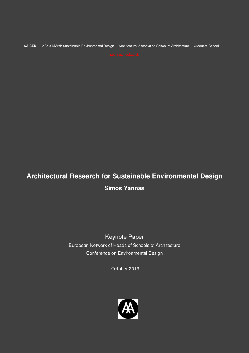 sustainable architecture research paper pdf