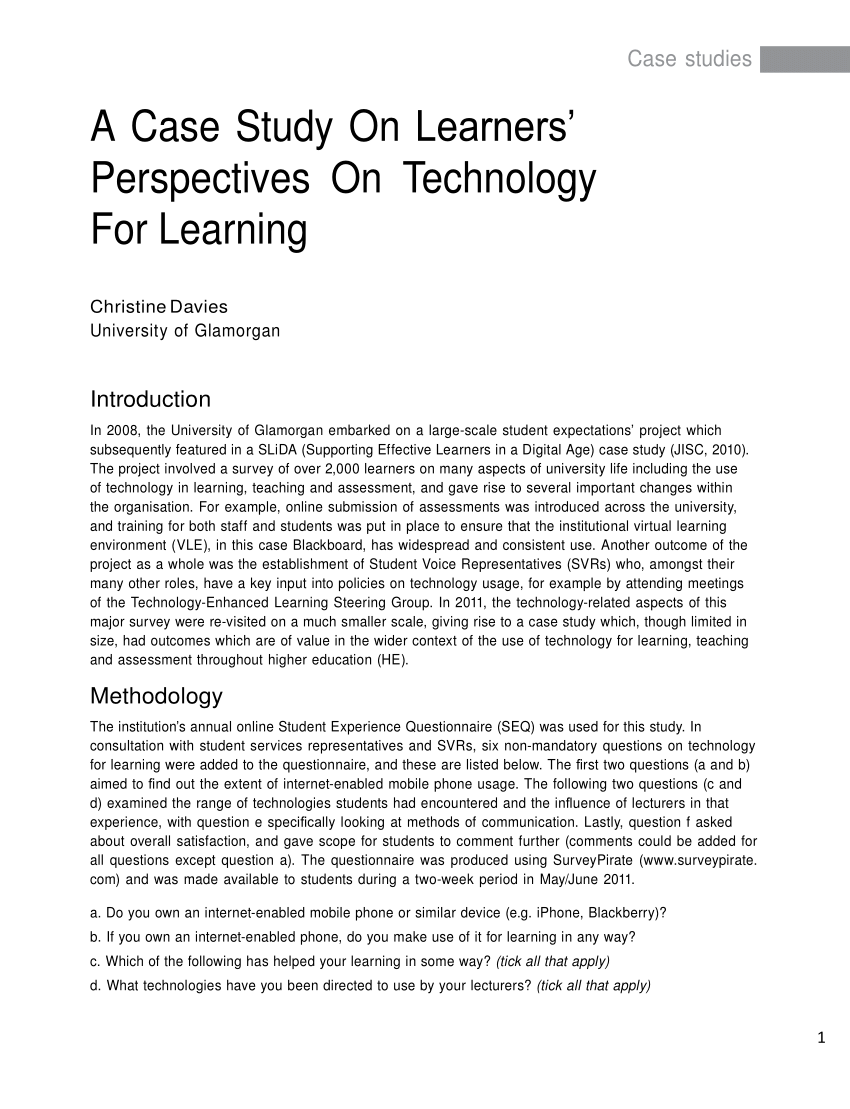 case study learning activity