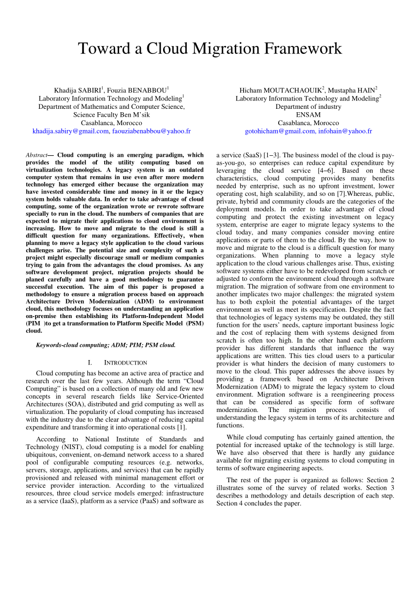 cloud migration research paper