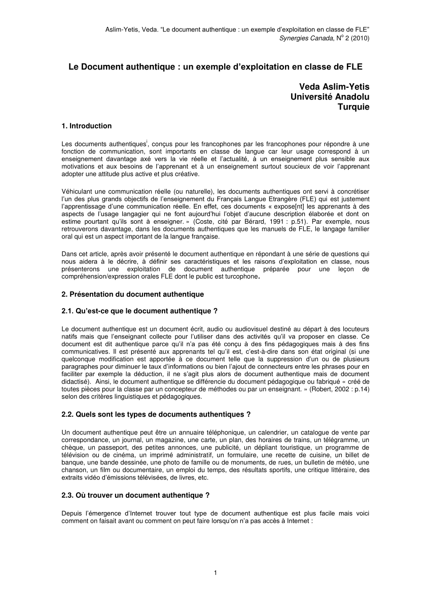 pdf  le document authentique   un exemple d u2019exploitation en classe de fle