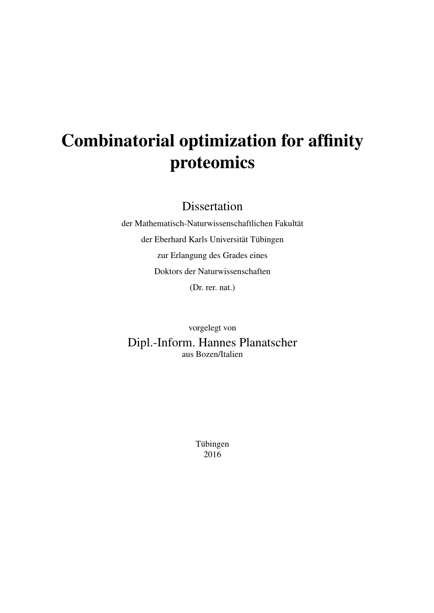 PDF) Combinatorial optimization for affinity proteomics