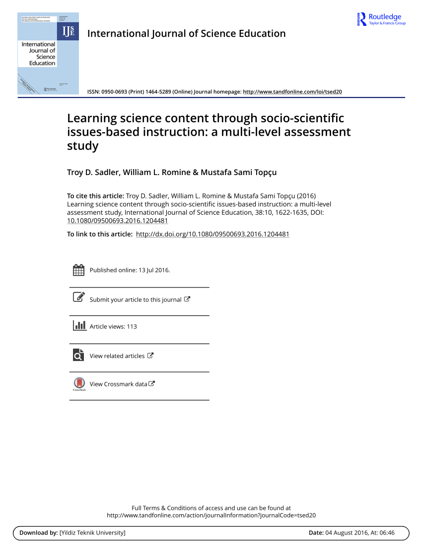 Pdf Learning Science Content Through Socio Scientific Issues Based