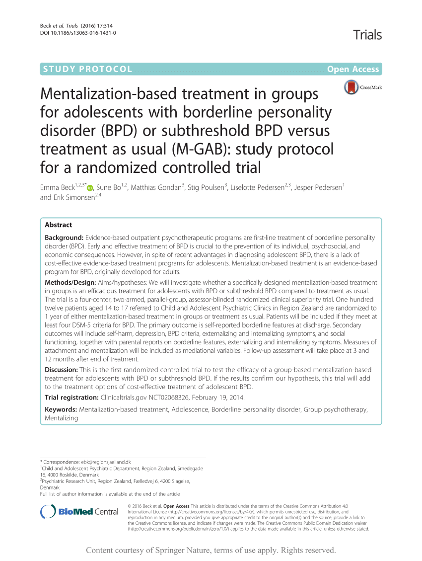 job kontrast kyst (PDF) Mentalization-based treatment in groups for adolescents with borderline  personality disorder (BPD) or subthreshold BPD versus treatment as usual  (M-GAB): Study protocol for a randomized controlled trial
