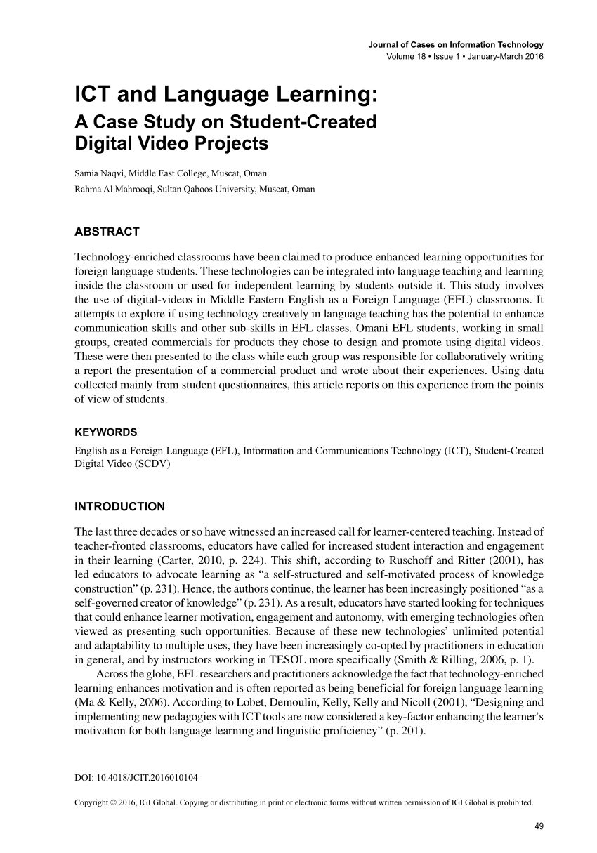 language learning case study