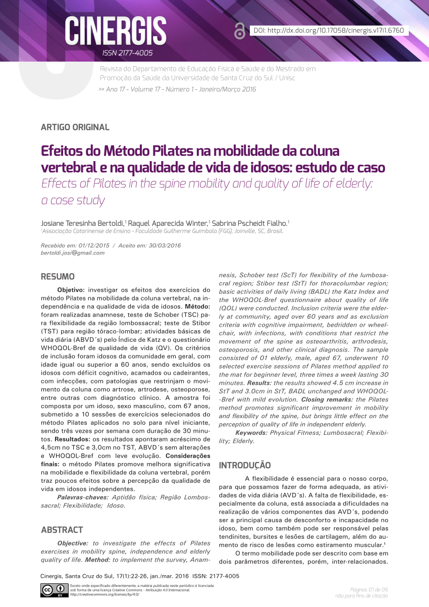 Os efeitos do método pilates em pacientes com lombalgia e