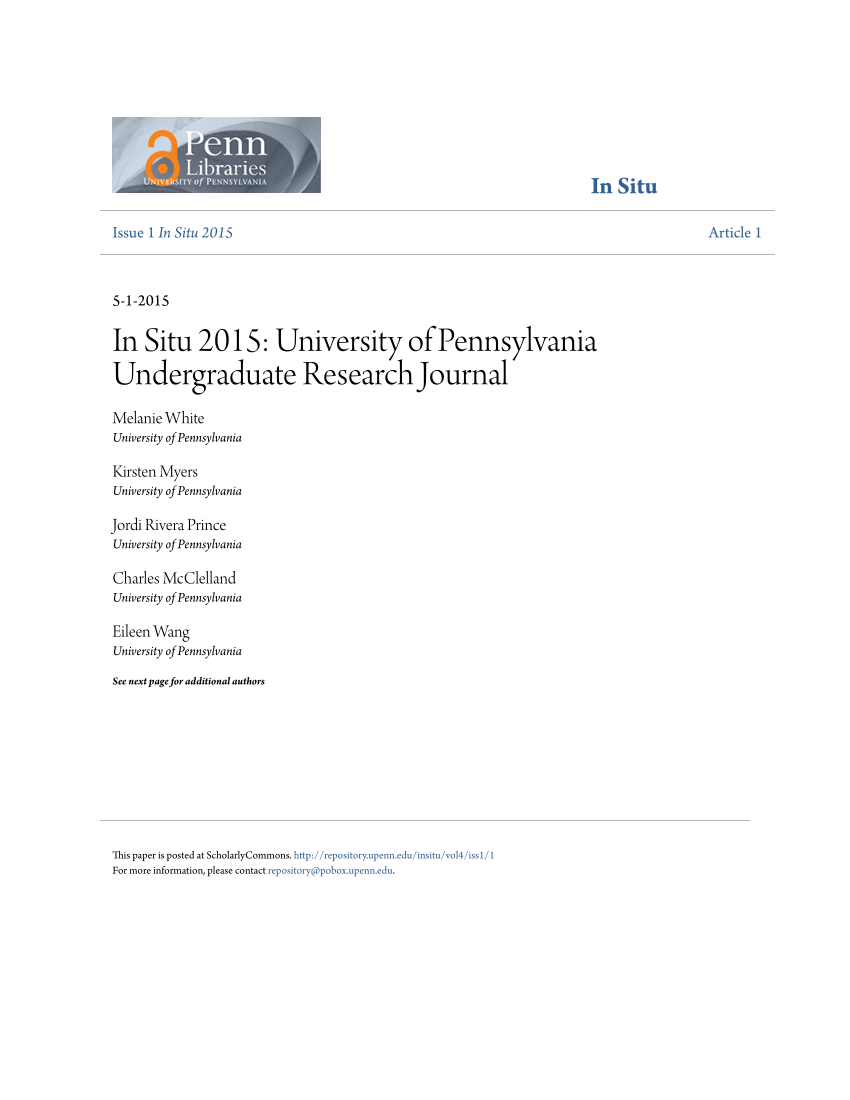 upenn undergraduate research journal