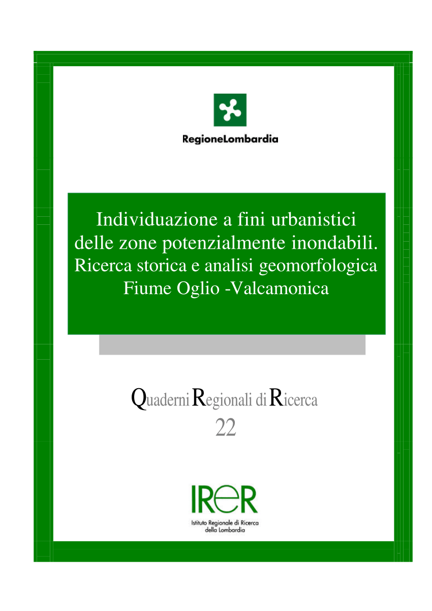 PDF) Individuazione a fini urbanistici delle zone potenzialmente inondabili  - Fiume Oglio - Valcamonica