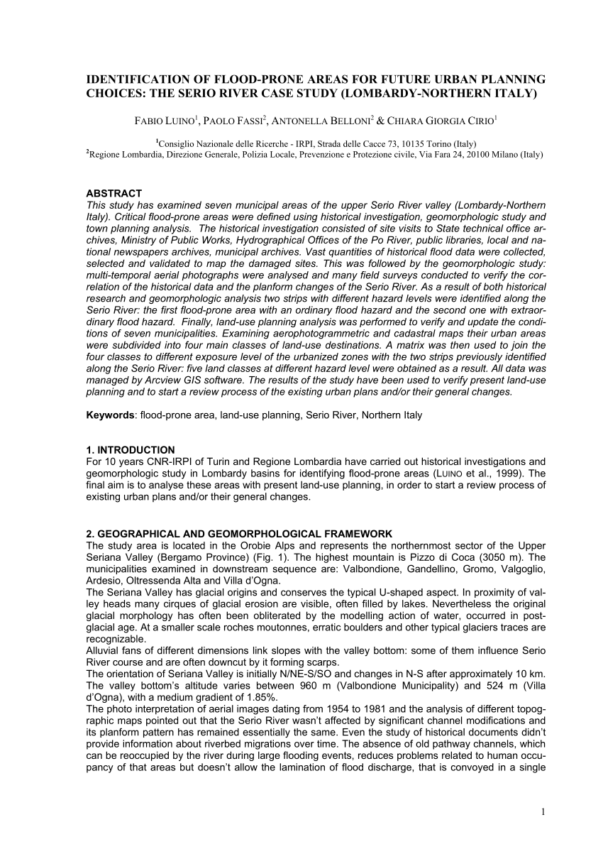 case study of flood prone areas