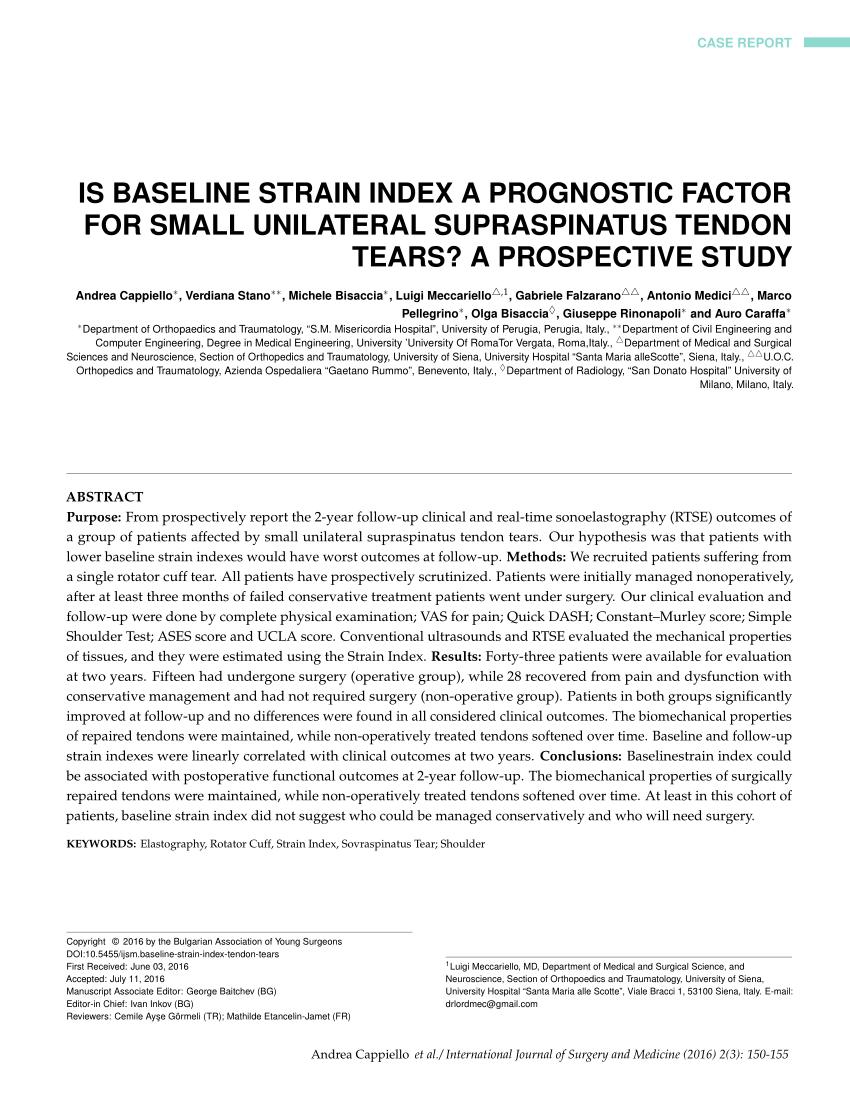 PDF) Is Baseline Strain Index a Prognostic Factor for Small ...