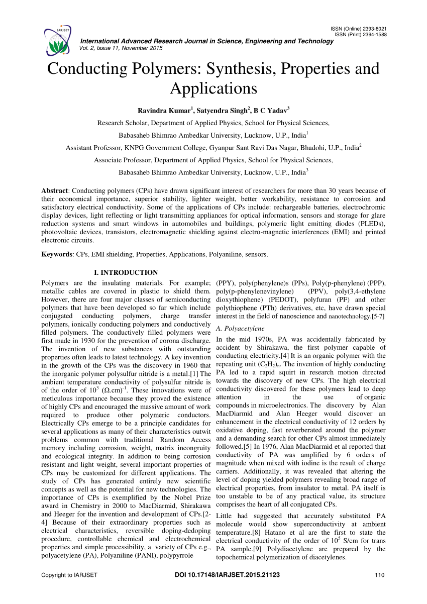 literature review on conducting polymers