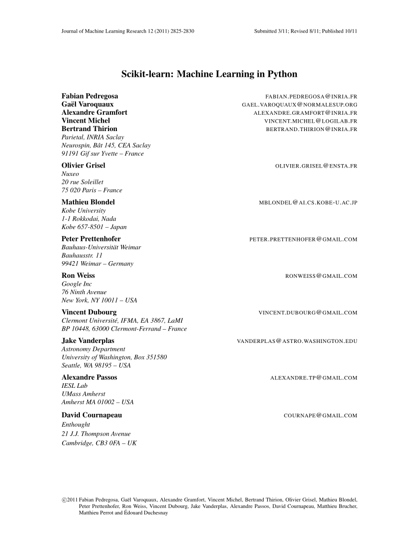 Pdf Scikit Iearn Machine Learning In Python
