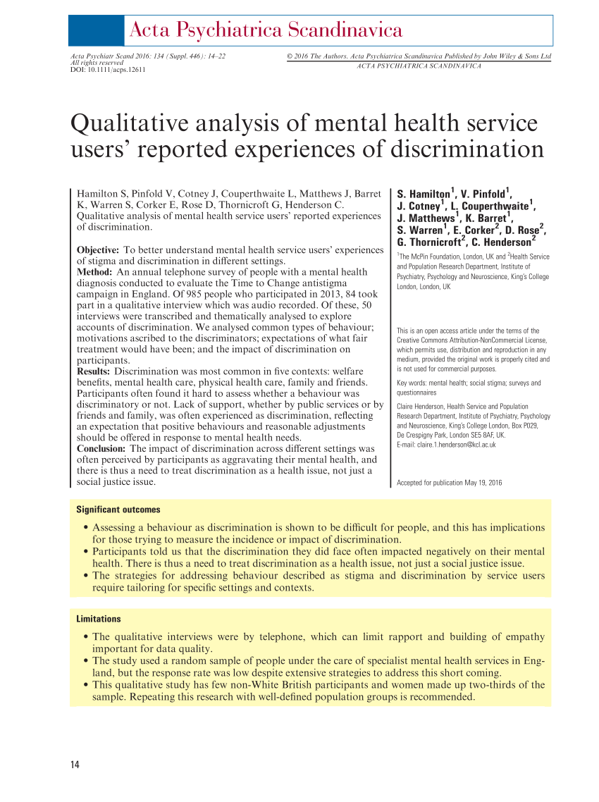 quantitative research articles on mental health