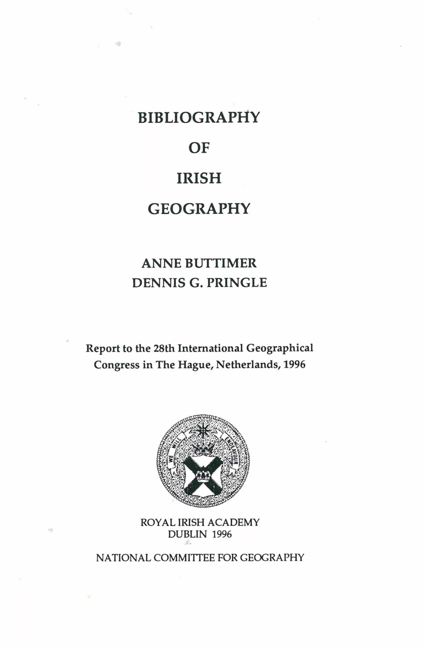 bibliography for geography research
