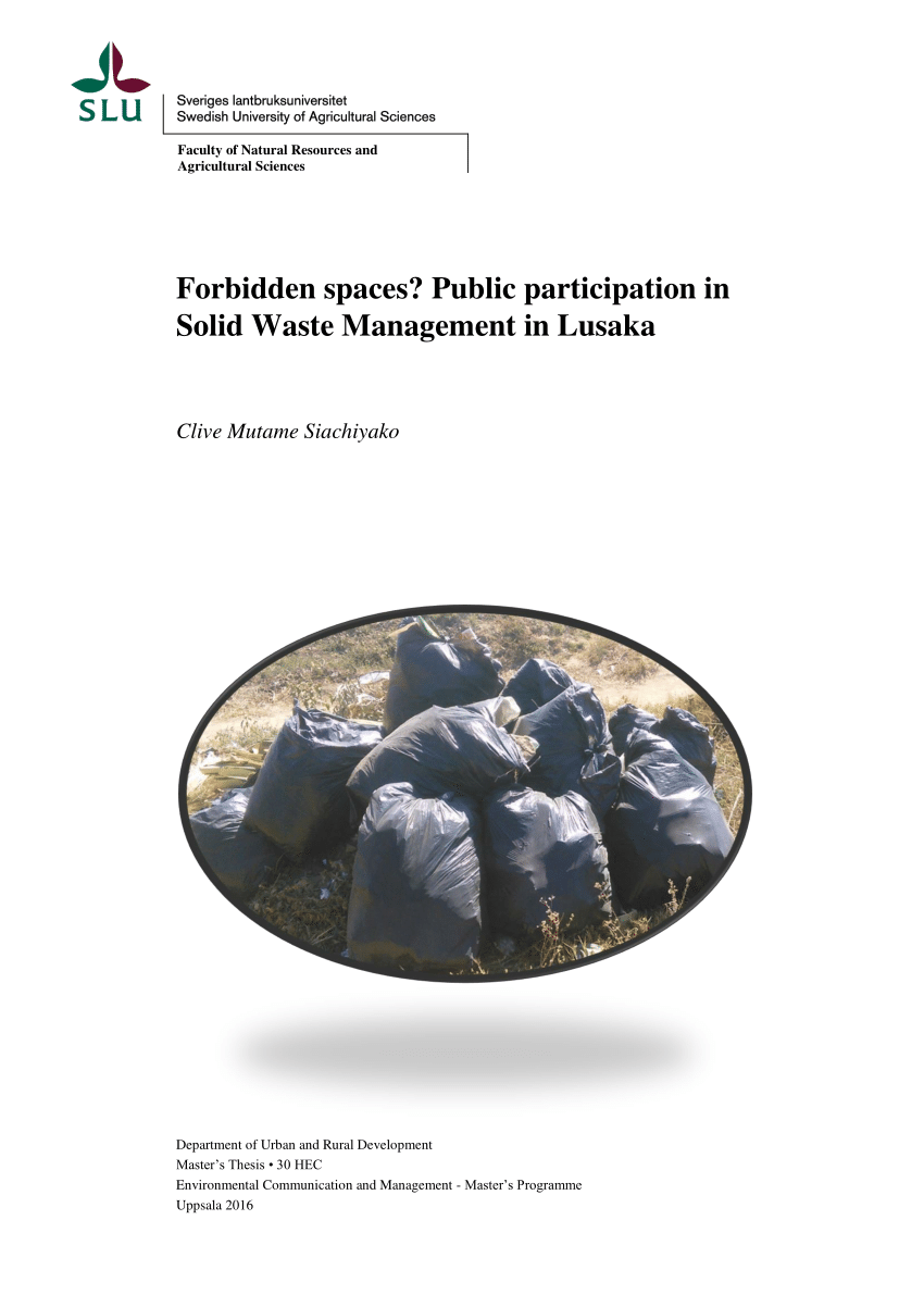 PDF) Forbidden spaces? Public participation in Solid Waste ...