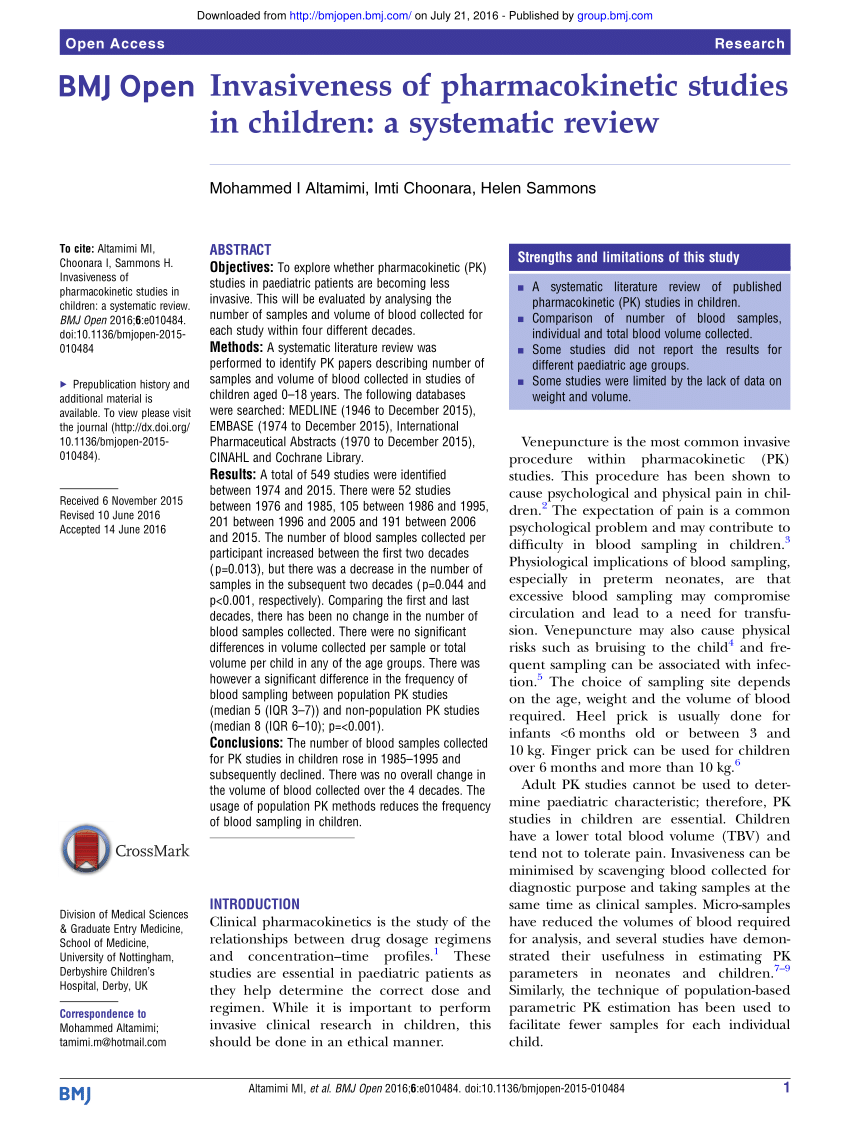 pharmacokinetic study research articles