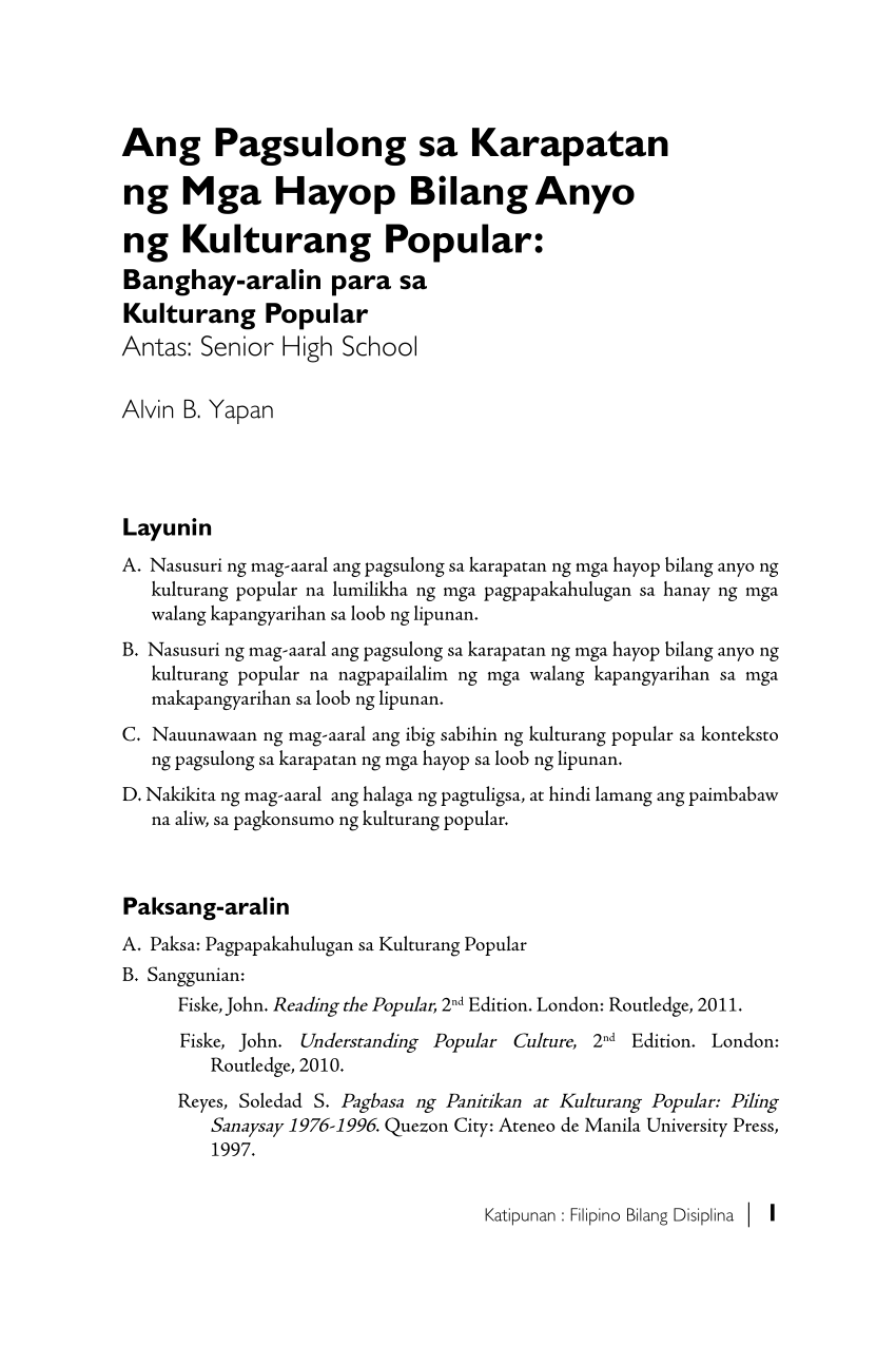 research paper tungkol sa kulturang pilipino