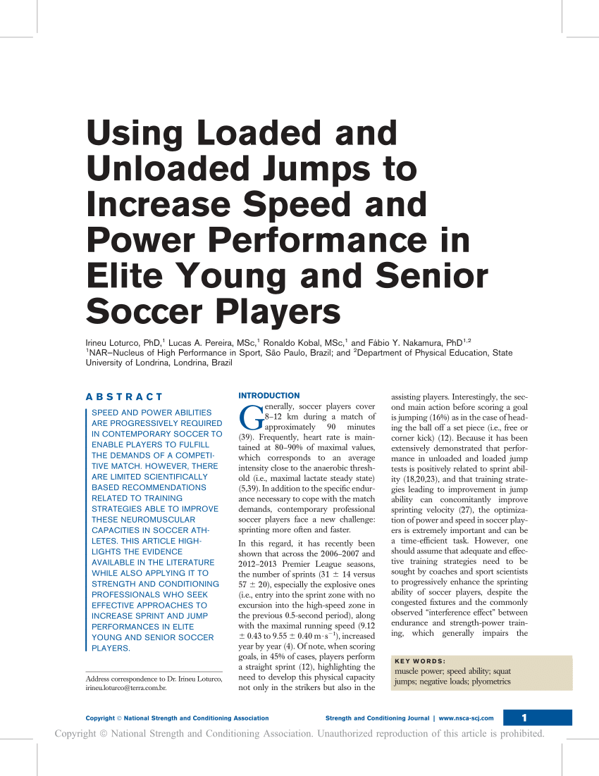 PDF) Differences in loaded and unloaded vertical jumping ability