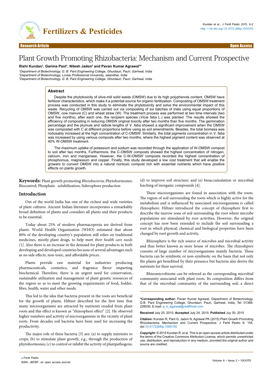 (PDF) Plant Growth Promoting Rhizobacteria: Mechanism and ...