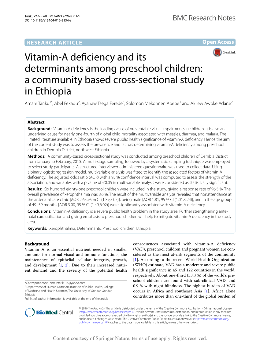 vitamin a research paper
