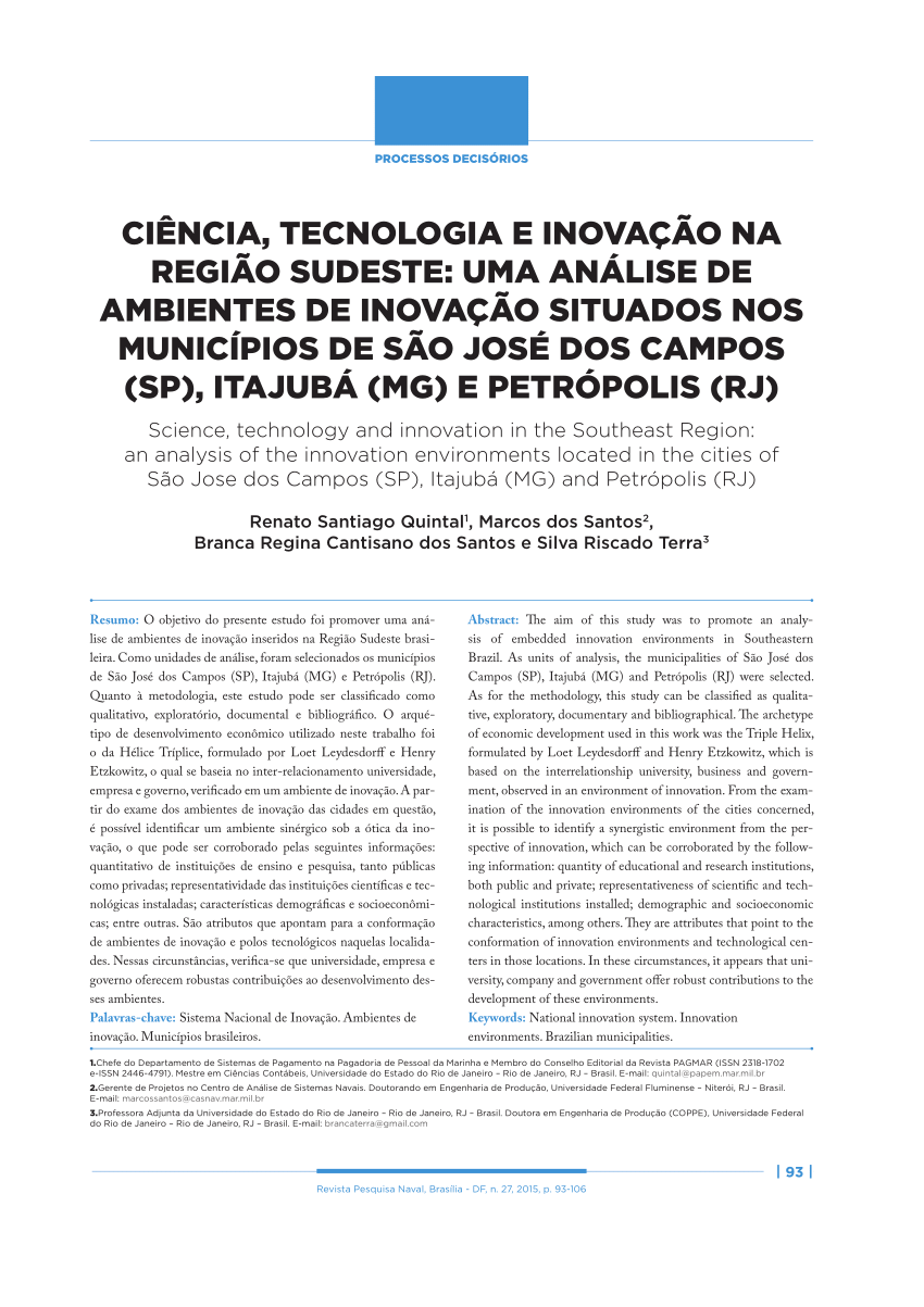 PDF) AVALIANDO A EFICÁCIA DOS NÚCLEOS DE INOVAÇÃO TECNOLÓGICA DAS  INSTITUIÇÕES PÚBLICAS DE CIÊNCIA E TECNOLOGIA