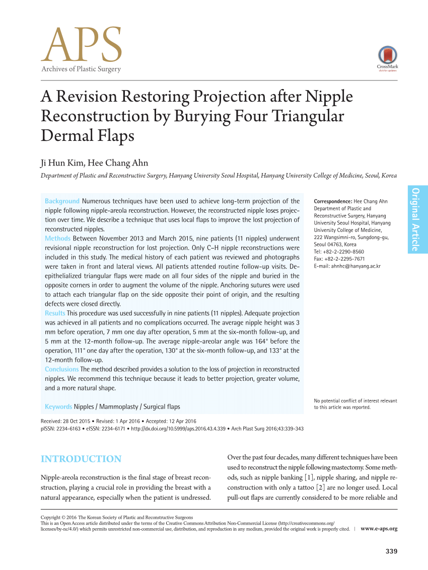 The Double Donut: A Safe and Simple Option for Immediate Nipple Areolar  Complex Reconstruction in Skin-Sparing Mastectomy Patients With  Contraindications to Nipple-Sparing Mastectomy