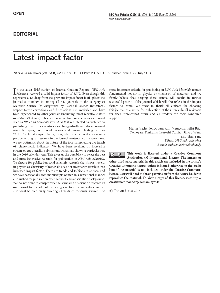 (PDF) Latest impact factor